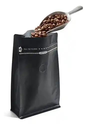 Bolsa Con Valvula Para Café 500gr Blanca Y Negra