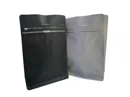 Bolsa Con Valvula Para Café 500gr Blanca Y Negra