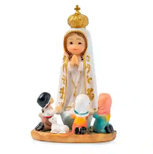 Figura Religiosa Virgen De Fátima Carita De Bebé 10cm Porcelana Italiana Firenzi
