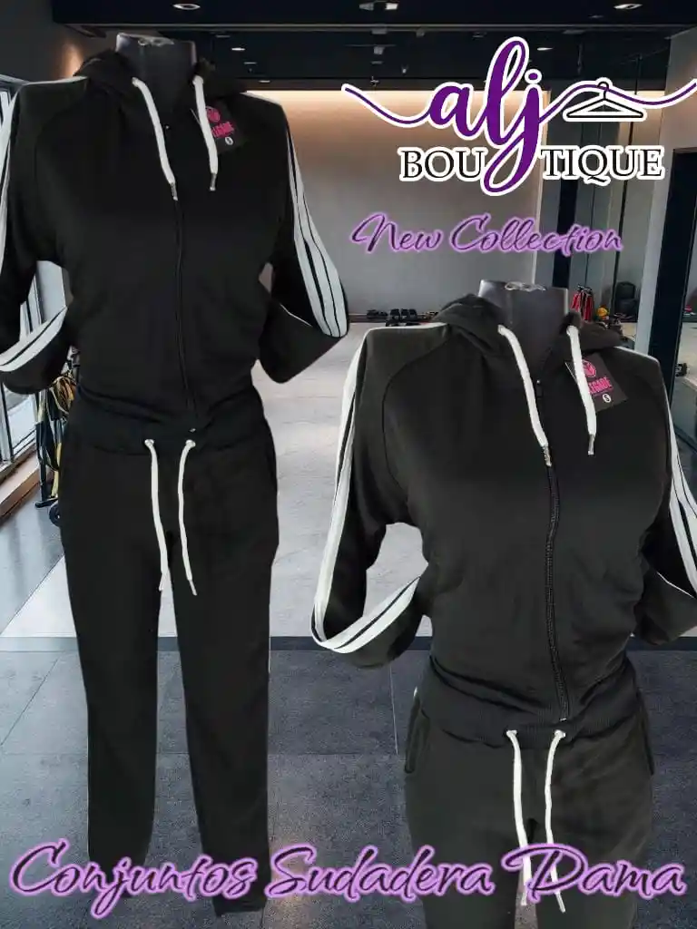 Conjunto Sudadera Dama Deportivo Negro
