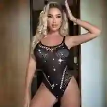 Lencería De Malla Brillante Para Mujer, Lencería Sexy De Malla Con Diamantes De Imitación,