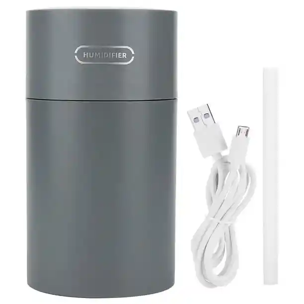Humidificador, Difusor, Ambientador Con Luz Led Usb Portátil (gris)