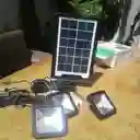 Kit Panel Solar Cl-06a Luz Led + 3 Bombillos Power Bank Portatil