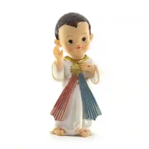 Figura Religiosa Jesús De La Misericordia Carita De Bebé 10cm Porcelana Italiana Firenzi