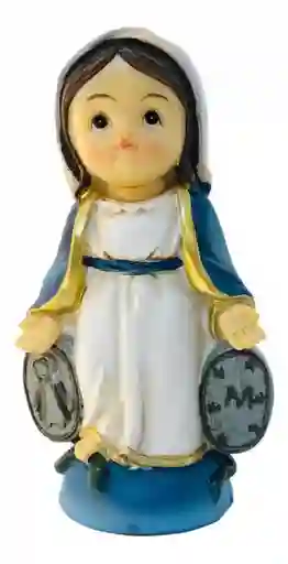 Figura Religiosa Virgen Milagrosa Carita De Bebé 10cm Porcelana Italiana Firenzi