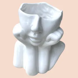Matera En Ceramica Rostro Blanco