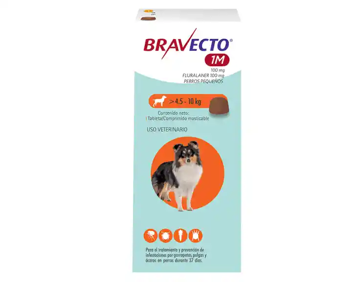 Bravecto 1m 100mg 4.5 A 10 Kg