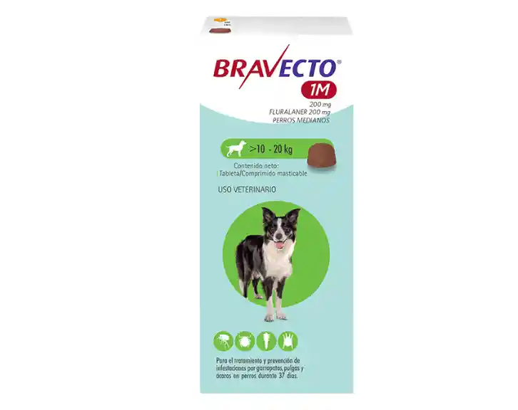 Bravecto 1m 200mg 10 A 20 Kg