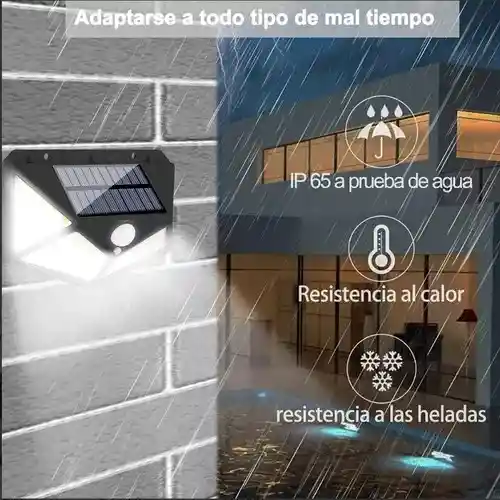 Lampara Solar Exterior 100 Luces Led Recargable Ip65