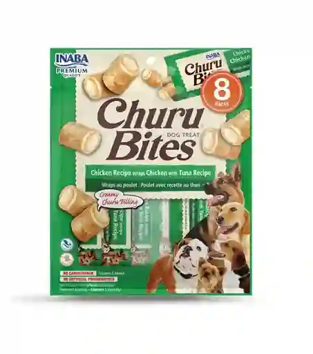 Inaba Dog Snack Churu Bites Pollo Wraps 8 Piezas - Pollo Con Atun 96 Gr