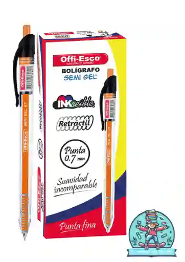 Esfero Offiesco Retractil Ref 052 X12 Negro