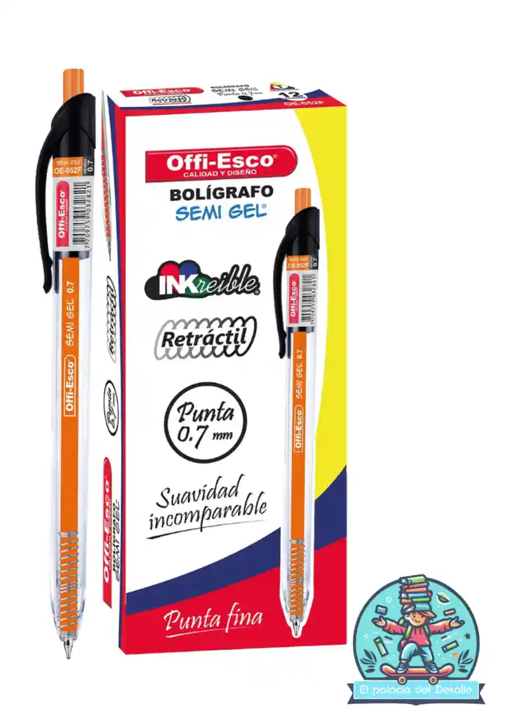 Esfero Offiesco Retractil Ref 052 X12 Negro