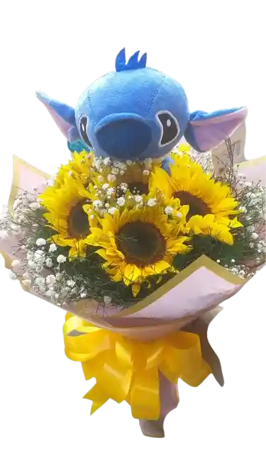 Bouquet Buchon Girasol + Stitch