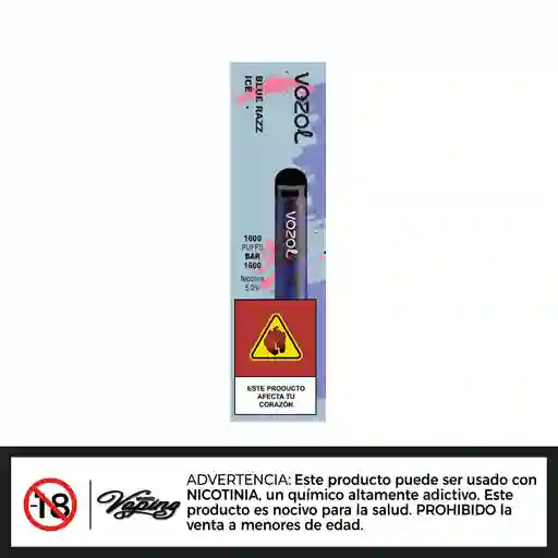 Vozol Bar 1600 - Blue Razz Ice 50mg - Vape Desechable