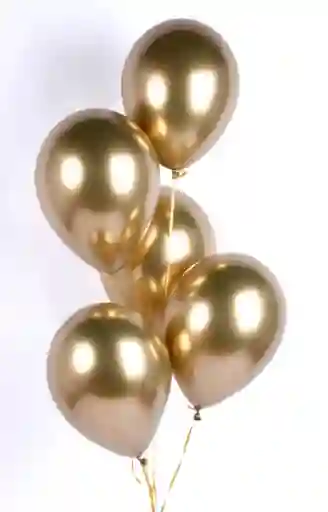 Bouquet De Globos Dorados Helio Certificado Tgc
