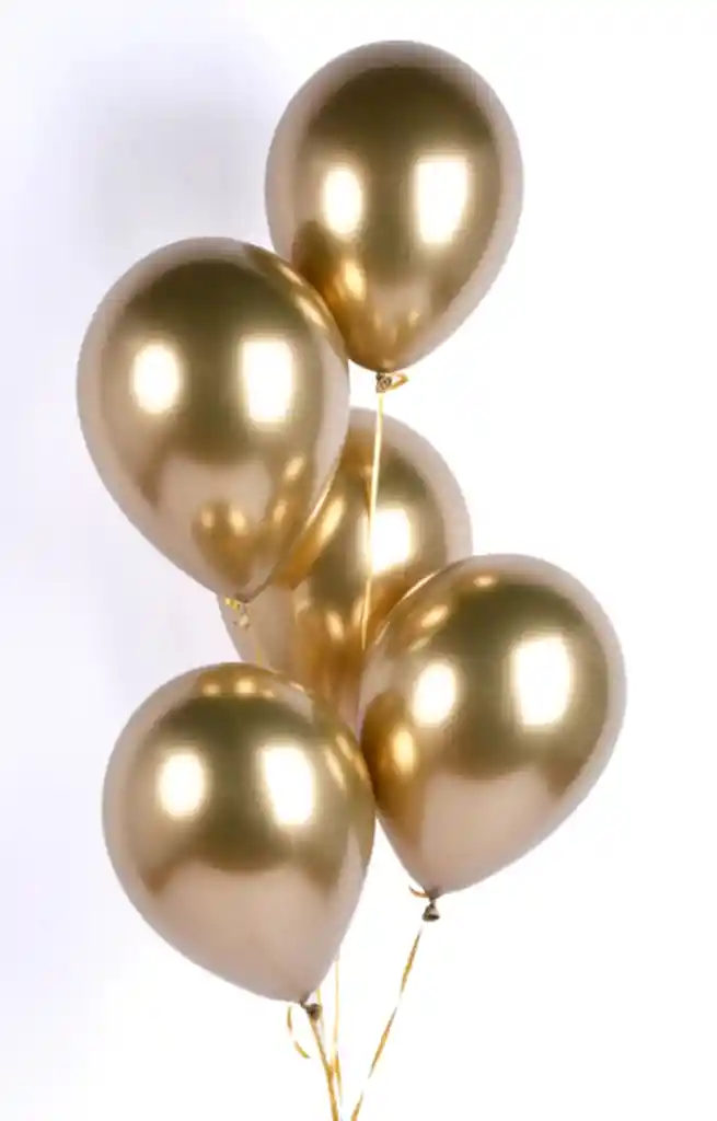 Bouquet De Globos Dorados Helio Certificado Tgc
