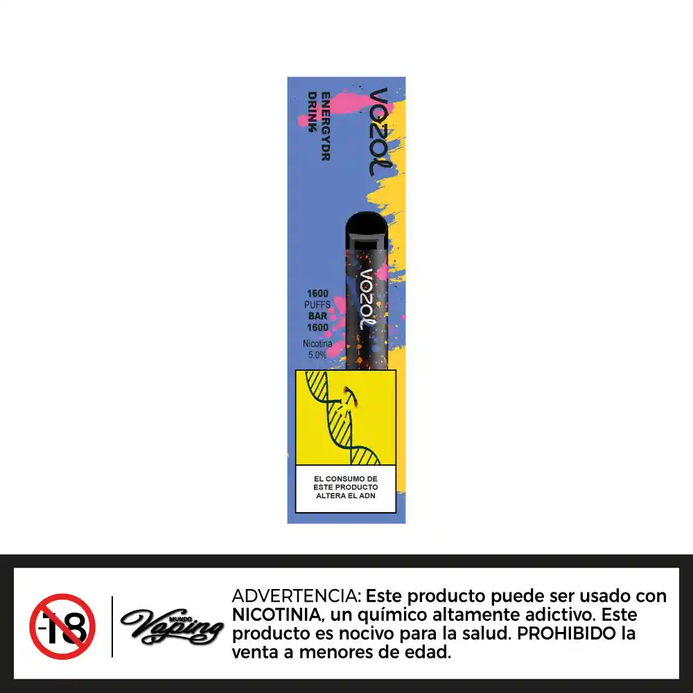 Vozol Bar 1600 - Energy Drink 50mg - Vape Desechable