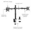 Soporte Doble De Monitor / Montaje Facil En Escritorio / De 13" A 27" Vesa