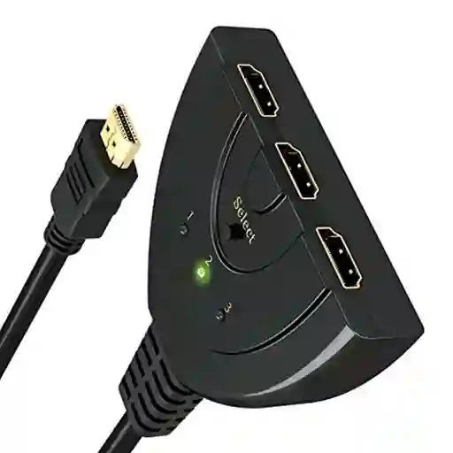Switch Hdmi 3 Entradas 1 Salida Con Botón Selector Automático