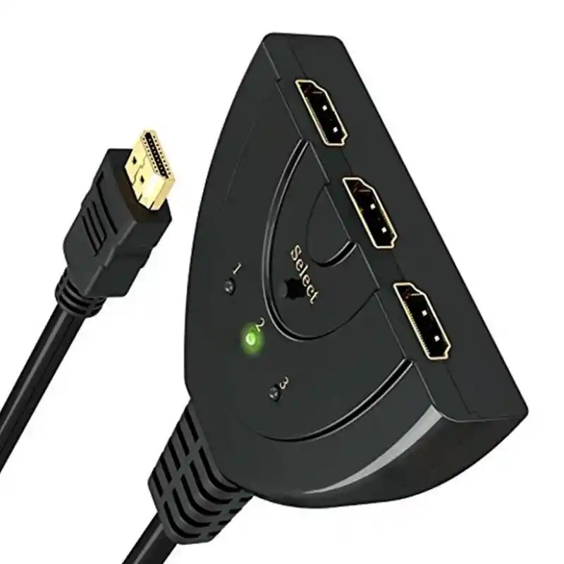 Switch Hdmi 3 Entradas 1 Salida Con Botón Selector Automático