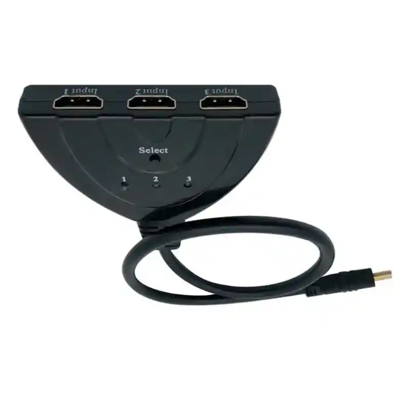 Switch Hdmi 3 Entradas 1 Salida Con Botón Selector Automático