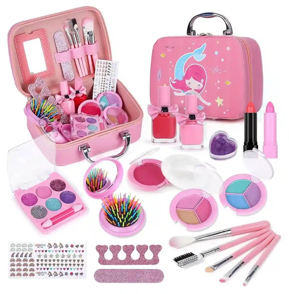Kit De Maquillaje Para Niñas Lavable Sirena