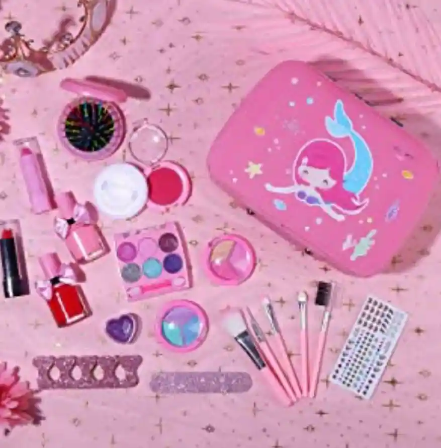 Kit De Maquillaje Para Niñas Lavable Sirena