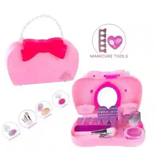 Set Belleza Infantil Maleta Maquillaje Y Cartera Mini