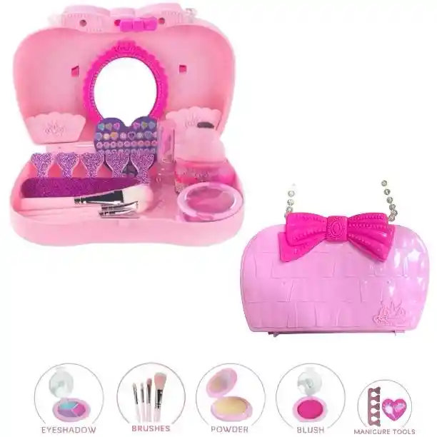 Set Belleza Infantil Maleta Maquillaje Y Cartera Mini