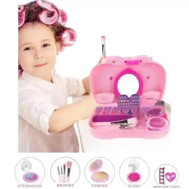 Set Belleza Infantil Maleta Maquillaje Y Cartera Mini