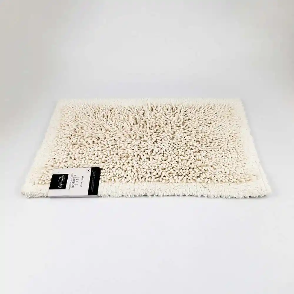 Tapete Baño Expressions Border Elite 45x65cm Blanco Algodon