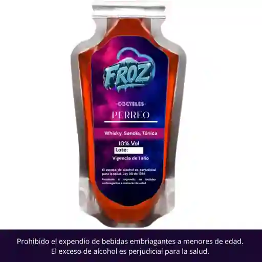 Granizado Y/o Coctel Perreo (whisky, Sandia Y Tónica) 250 Ml 10%vol