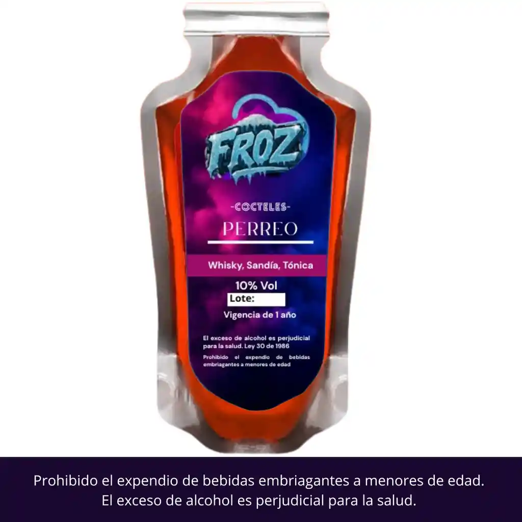 Granizado Y/o Coctel Perreo (whisky, Sandia Y Tónica) 250 Ml 10%vol