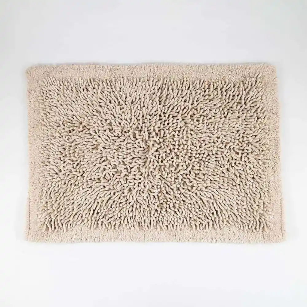 Tapete Bano Expressions Border Elite 45x65cm Taupe Algodon