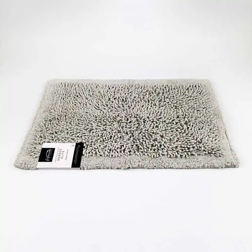 Tapete Bano Expressions Border Elite 45x65cm Gris Algodon