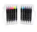 Plumon Gipao Black X12 Doble Punta Pincel Y Punta Bicelada (gp-271)