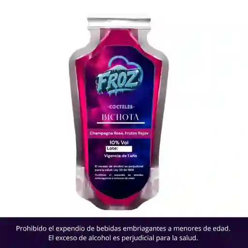 Coctel Y/o Granizado Bichota (champagne, Rose Y Frutos Rojos) Refrescante 250 Ml, 10% Vol.