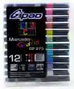 Marcador Gipao Grafico Estuche X12 Colores Linea Black (gp-275)