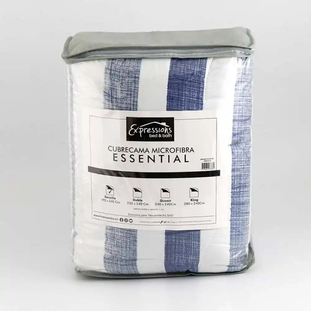 Cubrecama Expressions Rayas Sencillo 190x240cm Microfibra