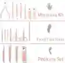 Set Manicure Kit Aseo Personal Profesional Estuche Viajero Color Rosado X18 Piezas
