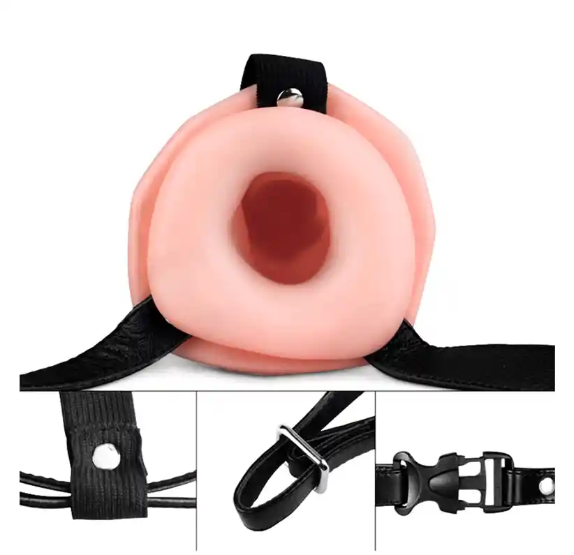 Arnes Hueco Unisex Hollow Dildo 15cms Doble Penetracion Lovetoy