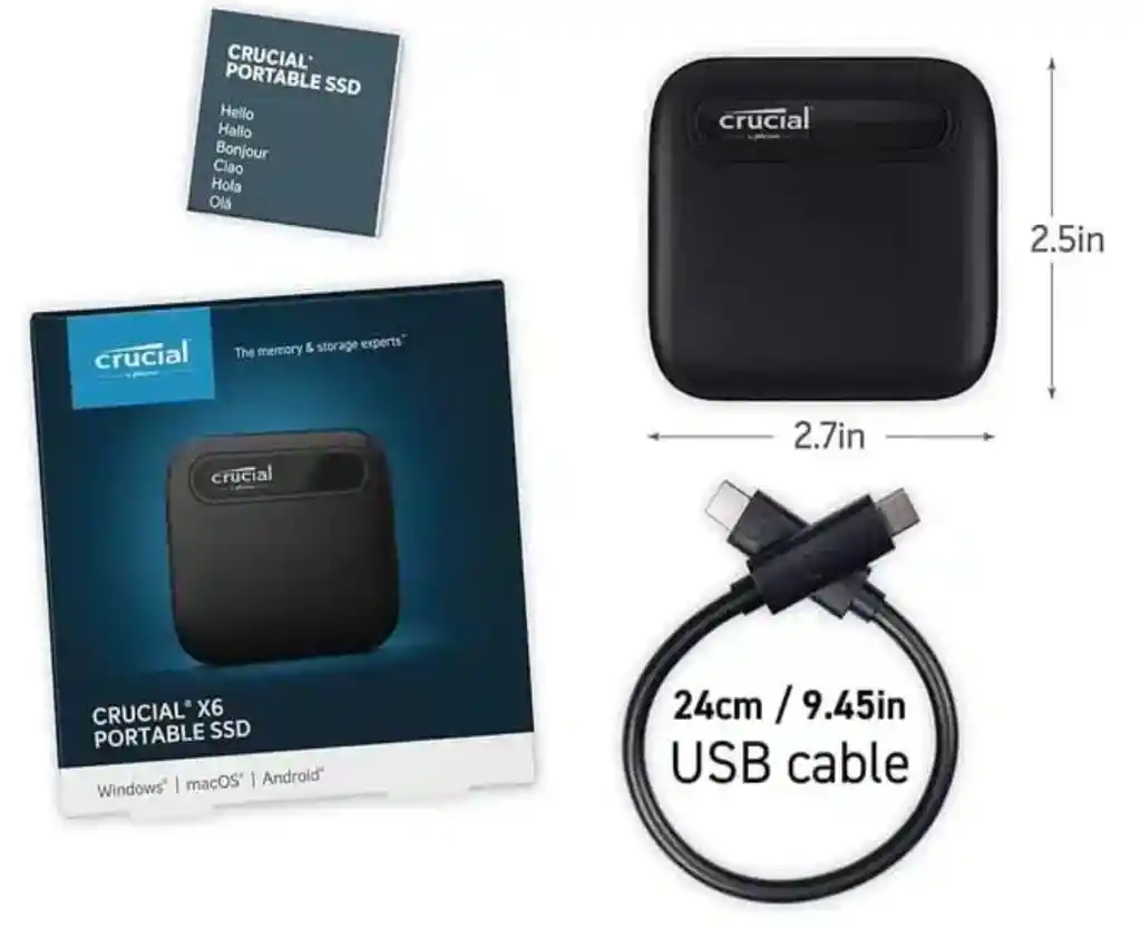 Disco Externo Sólido Crucial 1tb