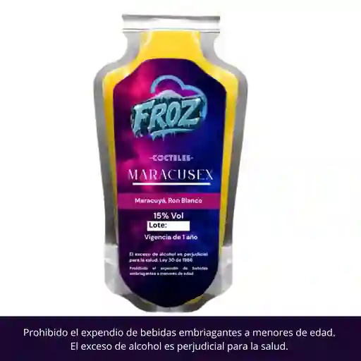 Coctel Y/o Granizado Maracusex (maracuya Y Ron Blanco) Cremoso 250ml 15%vol
