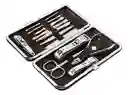 Set Manicure Kit Aseo Personal Profesional Estuche Viajero Color Café Diseños X12 Piezas