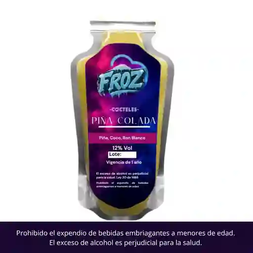 Coctel Y/o Granizados Piña Colada (piña,coco Y Ron Blanco) Cremoso 250ml 12% Vol.