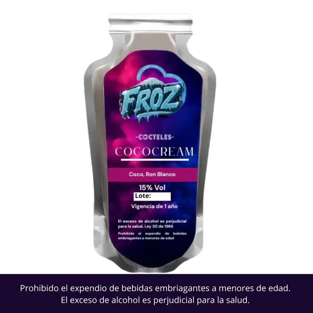Coctel Y/o Granizado Cococream (coco Y Ron Blanco) Cremoso 250ml 15% Vol