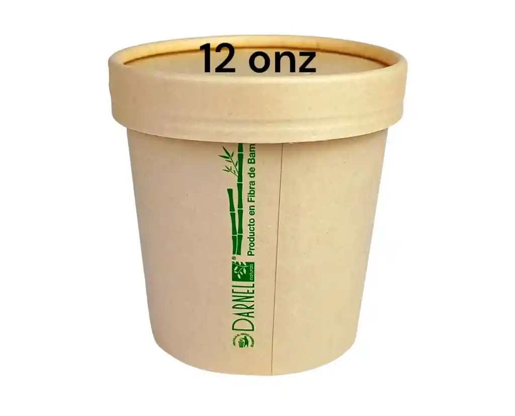 Envase Bambo 12 Onz Con Tapa X 10 Unds