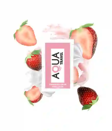 Lubricante Sabor A Fresa Y Nata A Base De Agua - 6ml Aqua Travel