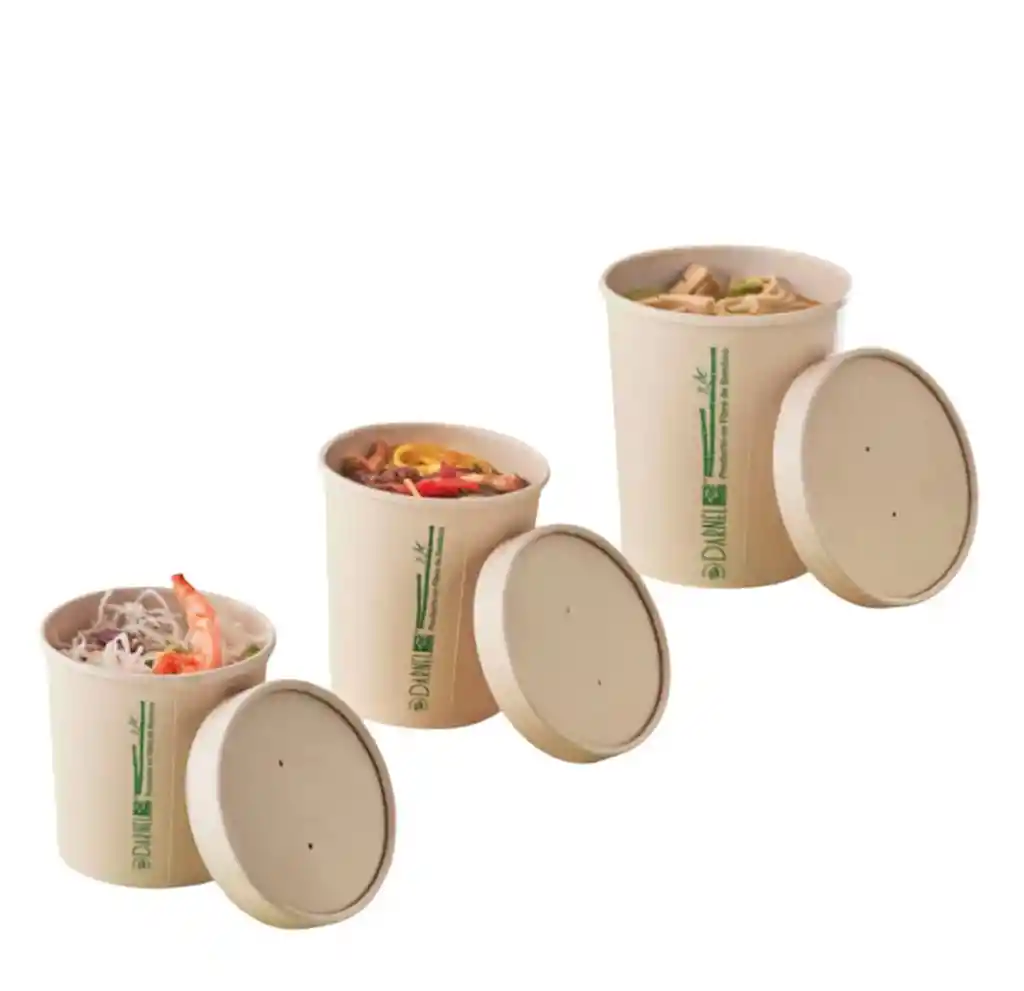Envase Bambo 16 Onz Con Tapa X 10 Unds