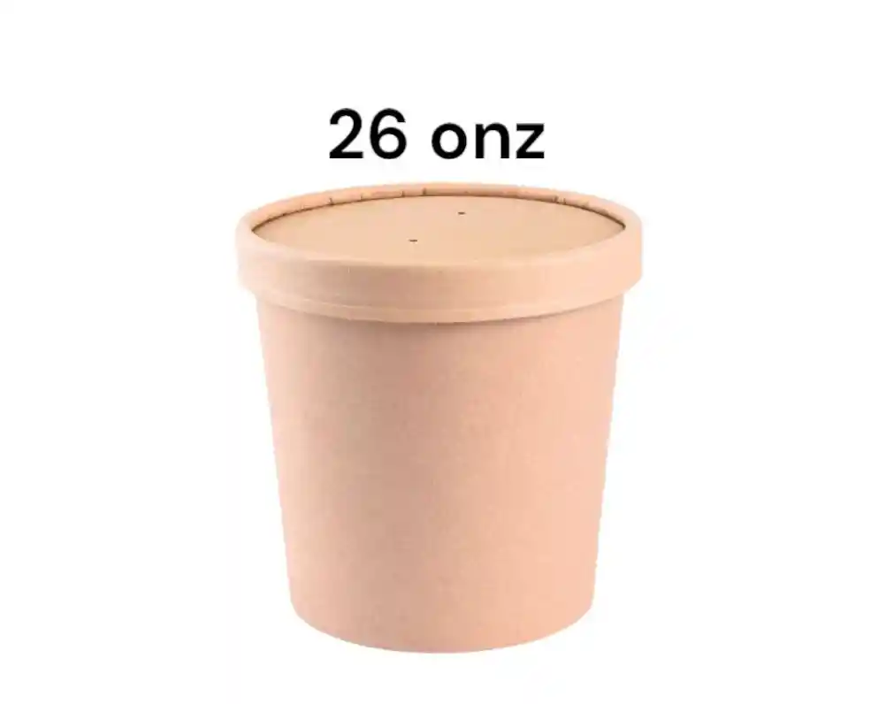 Envase Bambo 26 Onz Con Tapa X 10 Unds